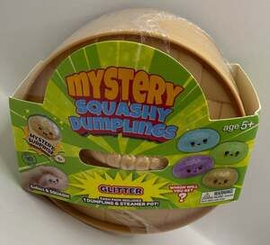 Mystery Squashy Dumplings Glitter Collectible Squeeze Toy with Steamer Pot‎
